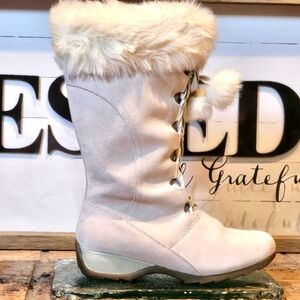 Sporto Lila Waterproof Thermolite Light Pink Winter White Wedge Boot Wmns Sz 10